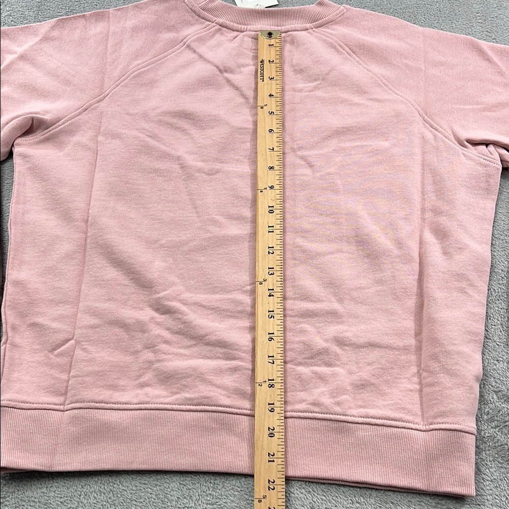 NEW Pact L 100% Organic Cotton Women Pink Pale Mauve Downtime Crew Neck Sweater - Picture 11 of 13